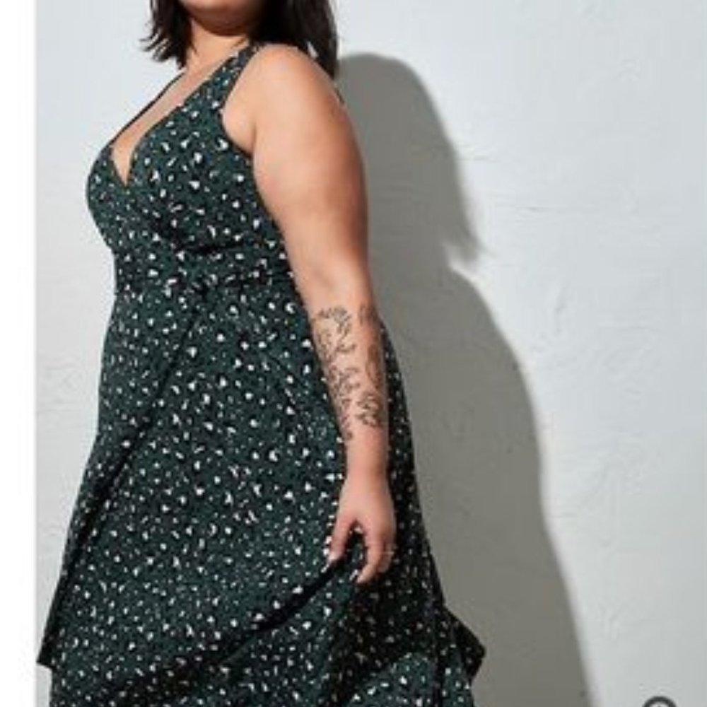 Torrid Leopard Studio Knit Tie-Front dress